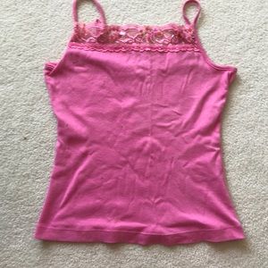 Pink camisole with sequins and beading XS